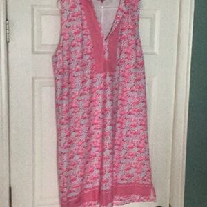 Simply Southern Pink Sleeveless V-Neck Sundress